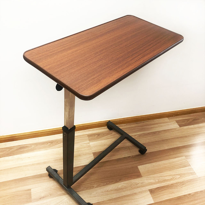 Medical Adjustable Overbed Table Hospital Bedside Over Bed Table with Wheels