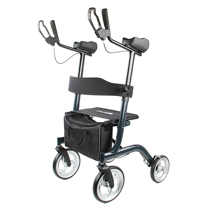 Folding Stand Up Walker Rollator with Pad Armrest and Wheels