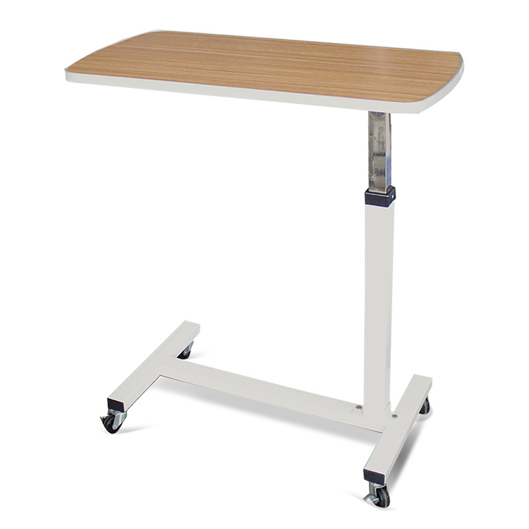 Adjustable Rolling Hospital Overbed Table with Wheels, Bedside Tray Table