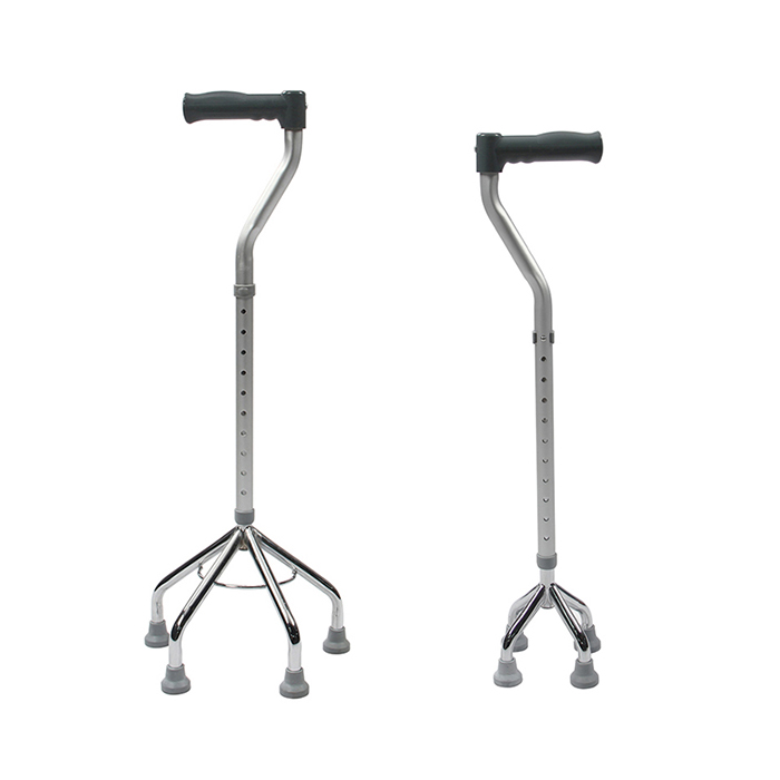 Adjustable Canes Aluminum Walking Sticks With Quad Base