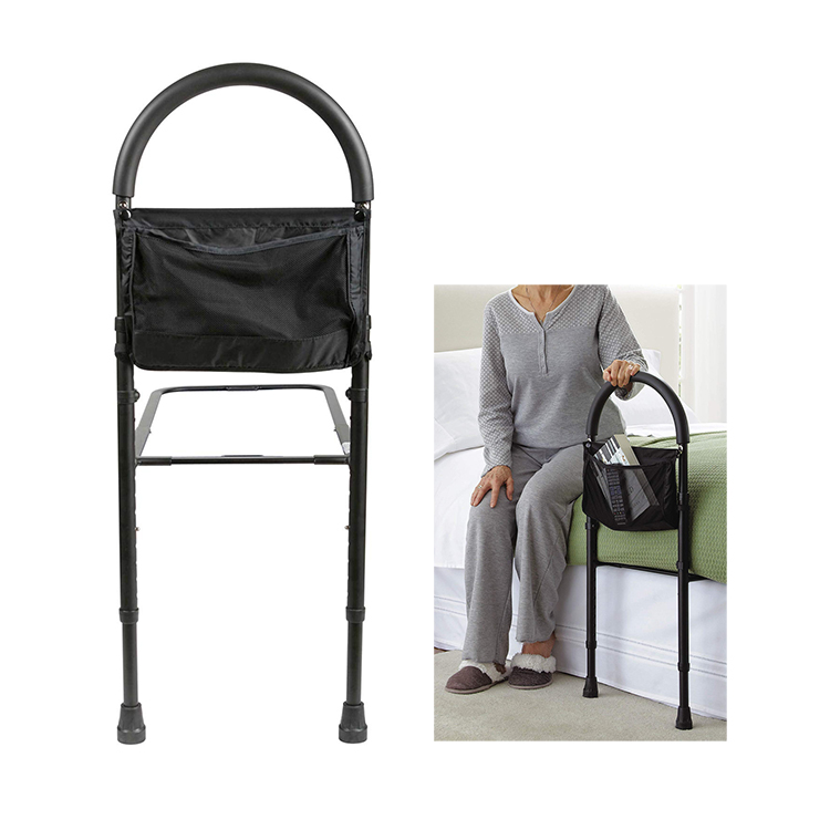 Adjustable Bed Side Rails Bed Assist Bar With Storage Pocket for Elderly