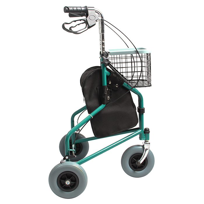 Adjustable Three Wheel Walker Steel Foldable Rollator