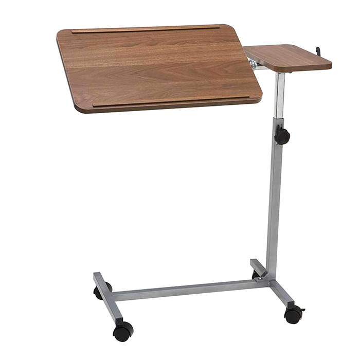 Adjustable Height Tilt Overbed Table Medical Overbed Rotating Table with Castors