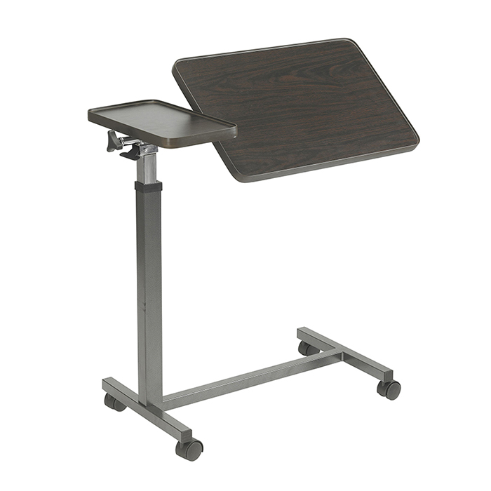 Height Adjustable Hospital Multi-Purpose Tilt-top Split Overbed Table
