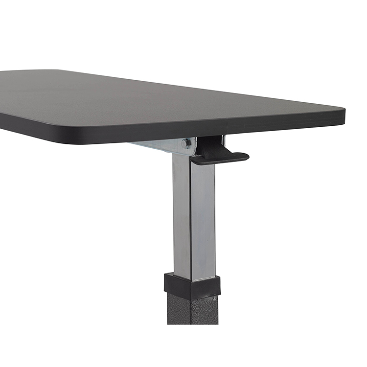 Hospital Style Overbed Bedside Table Adjustable Bed Tray Table with Swivel Wheels