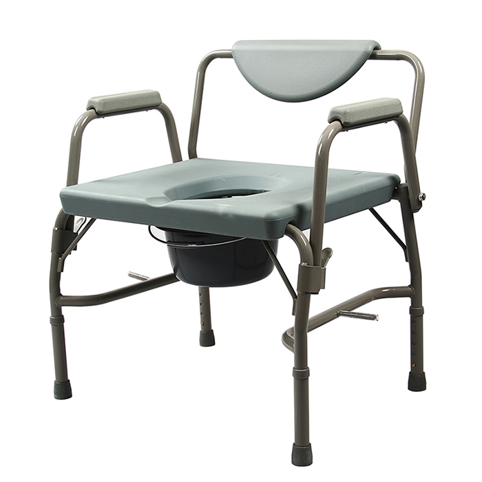 Bariatric Drop Arm Commode 3 in 1 Adjustable Bedside Toilet Chair