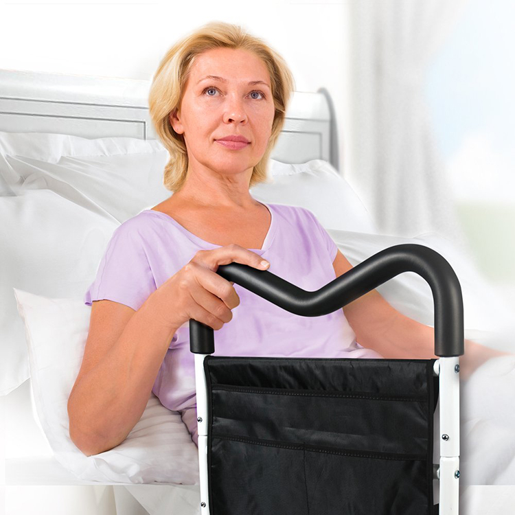 Home Adjustable Bed Rail Compact Bedside Assist Rails with Unique M-Shape