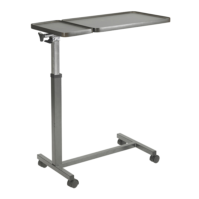 Height Adjustable Hospital Multi-Purpose Tilt-top Split Overbed Table