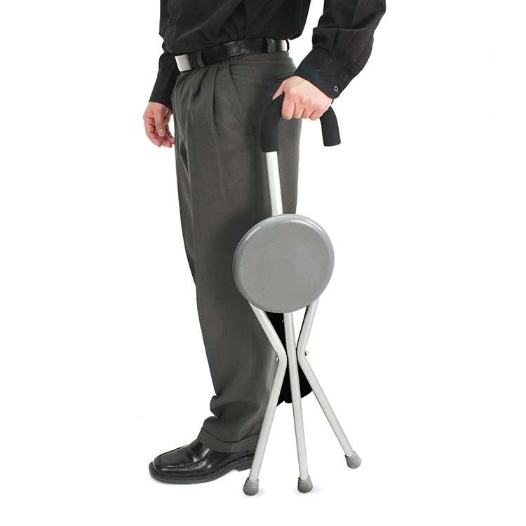 Folding Travel Walking Cane Chair Old People Walking Stick with Seat