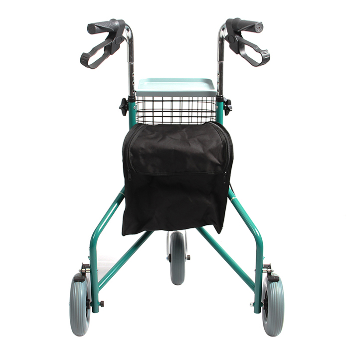 Adjustable Three Wheel Walker Steel Foldable Rollator