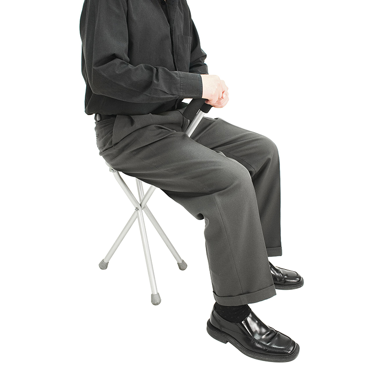 Folding Travel Walking Cane Chair Old People Walking Stick with Seat
