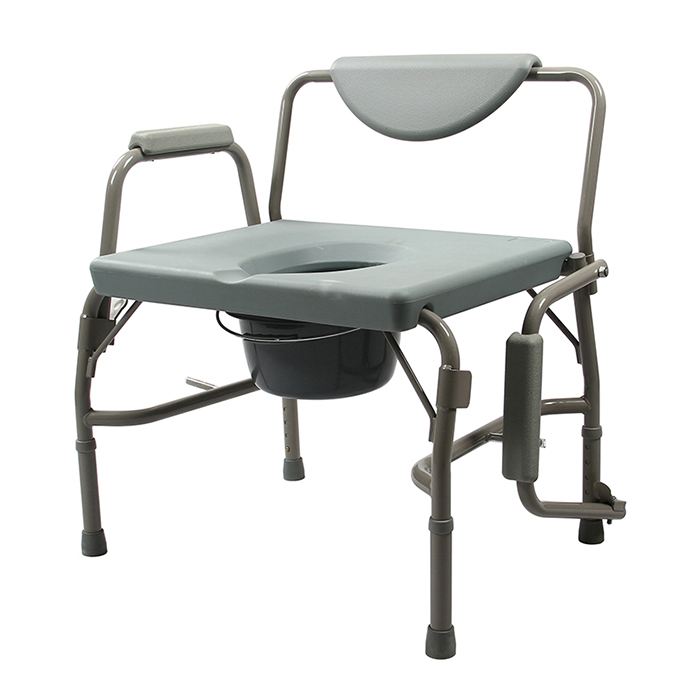Bariatric Drop Arm Commode 3 in 1 Adjustable Bedside Toilet Chair