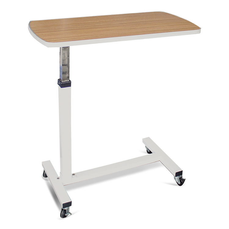 Adjustable Rolling Hospital Overbed Table with Wheels, Bedside Tray Table