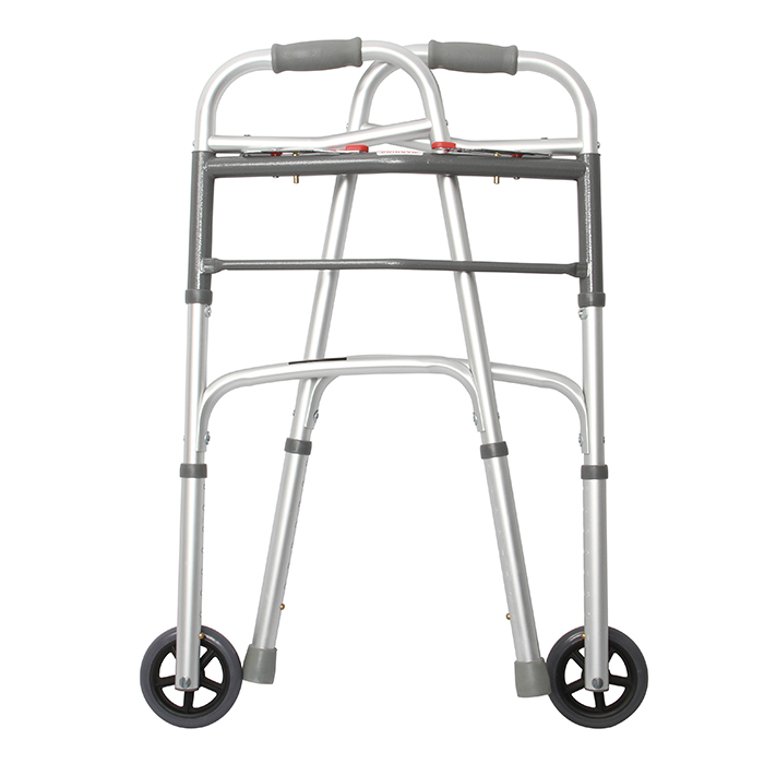 Folding Walker Adjustable Lightweight Walker with 5-inch Wheels