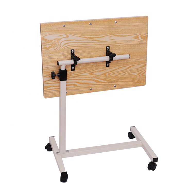 Folding Adjustable Tilt Overbed Table Hospital Side Table with Wheels