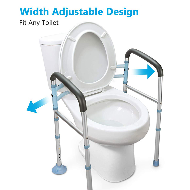 Adjustable Bathroom Safety Frame Rails Handicap Toilet Handrails