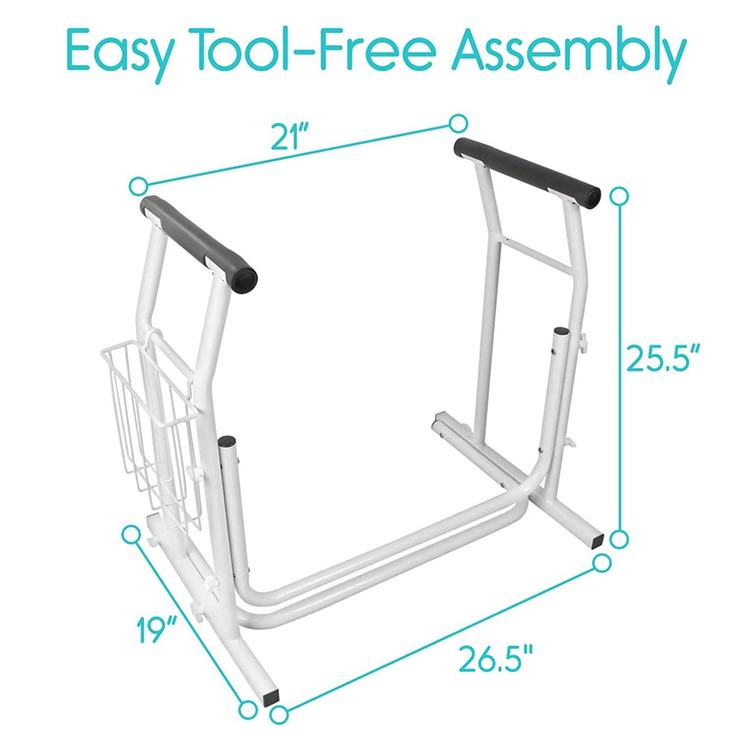 Bathroom Stand Alone Toilet Safety Rail Safety Assist Support Frame