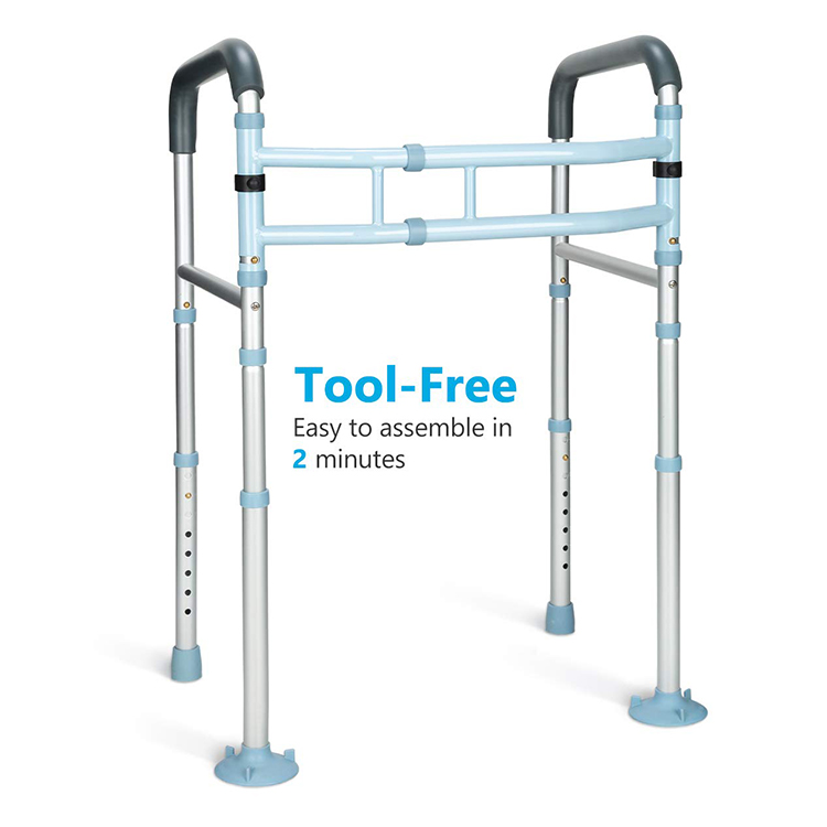 Adjustable Bathroom Safety Frame Rails Handicap Toilet Handrails