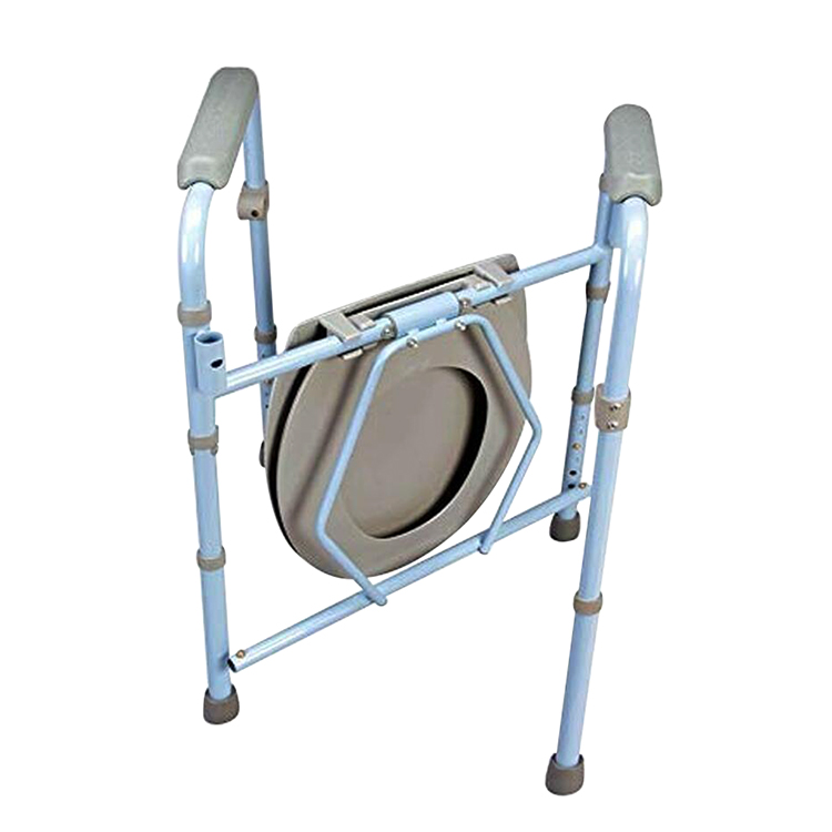 Folding Commode 3 in 1 Steel Bedside Toilet Commode Chair