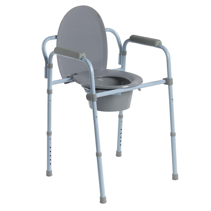 Folding Commode 3 in 1 Steel Bedside Toilet Commode Chair
