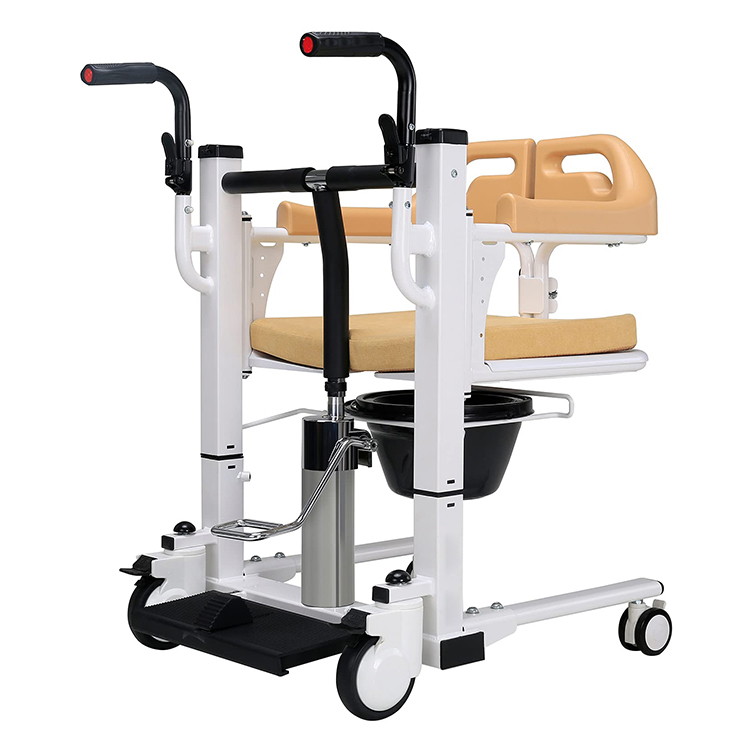Hydraulic Patient Lifting Transfer Chair with Toilet Adjustable Seat Shower Chair