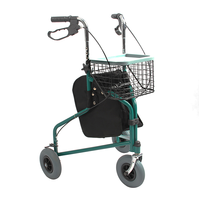 Adjustable Three Wheel Walker Steel Foldable Rollator