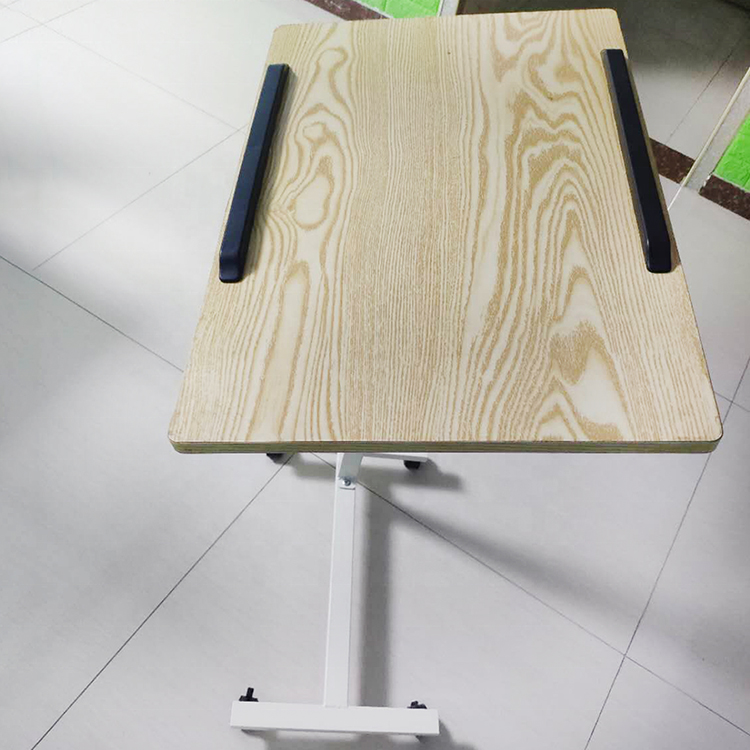 Folding Adjustable Tilt Overbed Table Hospital Side Table with Wheels