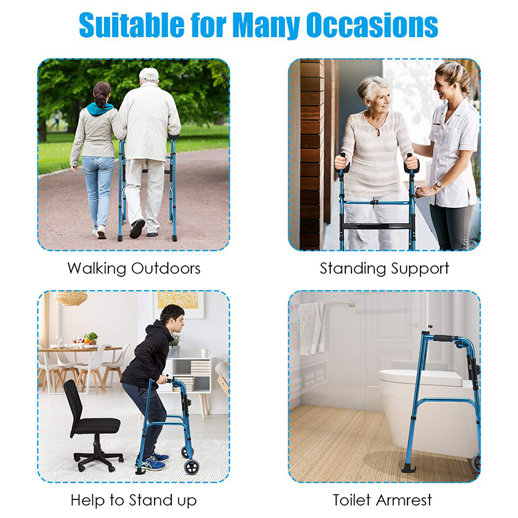 Dual Use Mobility Aids Support Walker with Armrest Pad and Wheels