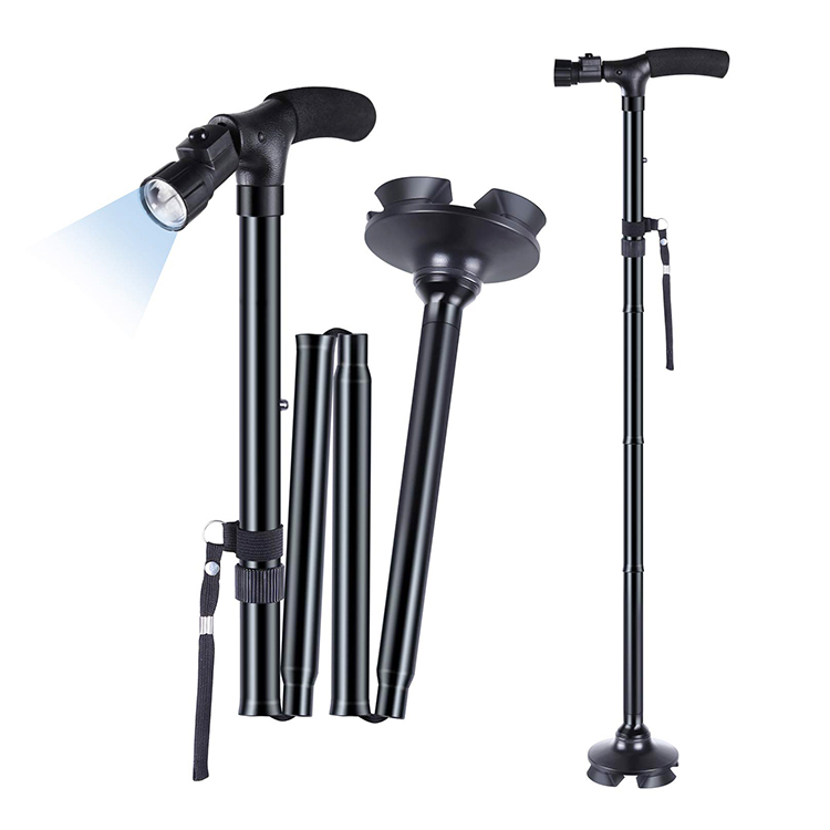 Adjustable Aluminum Foldable Walking Canes with LED Light