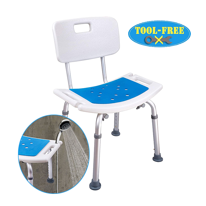 Bathroom Padded Tub Bath Shower Chair with Back for Seniors