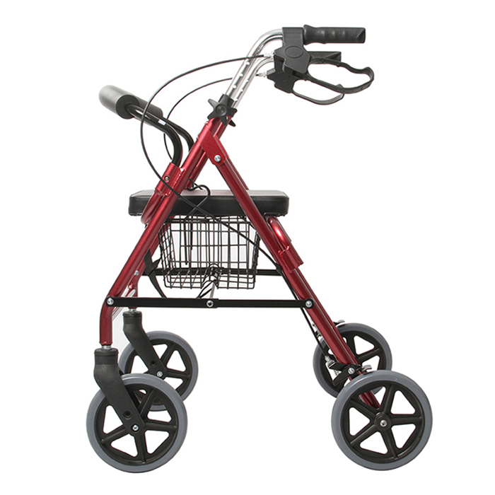 Lightweight Rollator Aluminum Folding Walker with Seat
