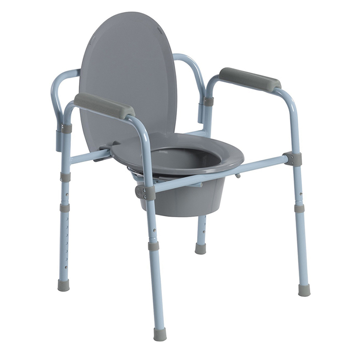 Folding Commode 3 in 1 Steel Bedside Toilet Commode Chair