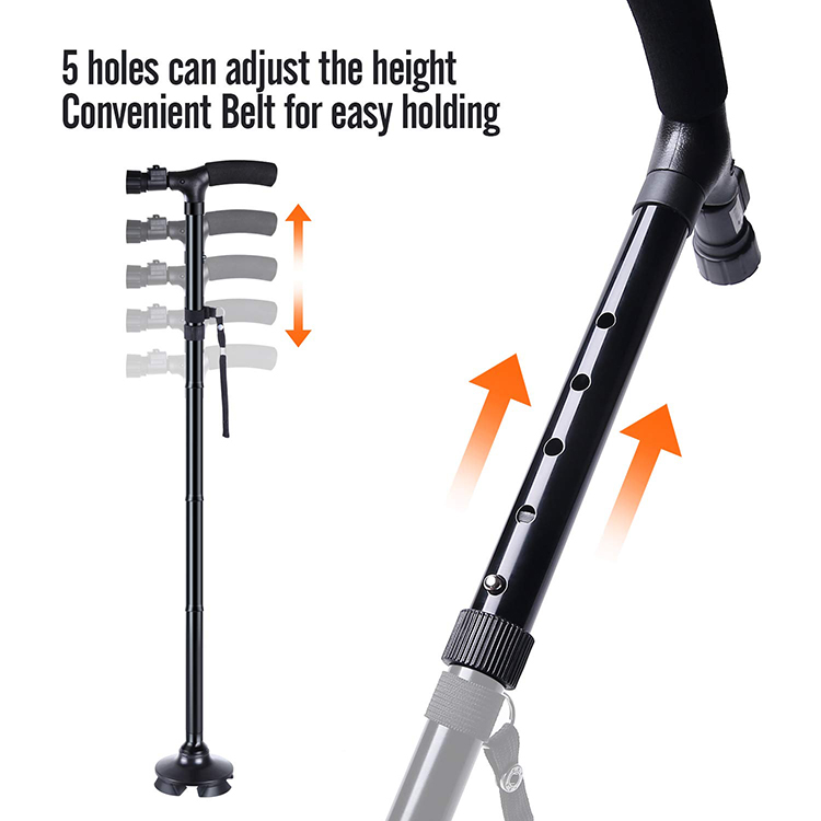 Adjustable Aluminum Foldable Walking Canes with LED Light