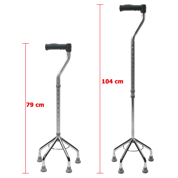 Adjustable Canes Aluminum Walking Sticks With Quad Base