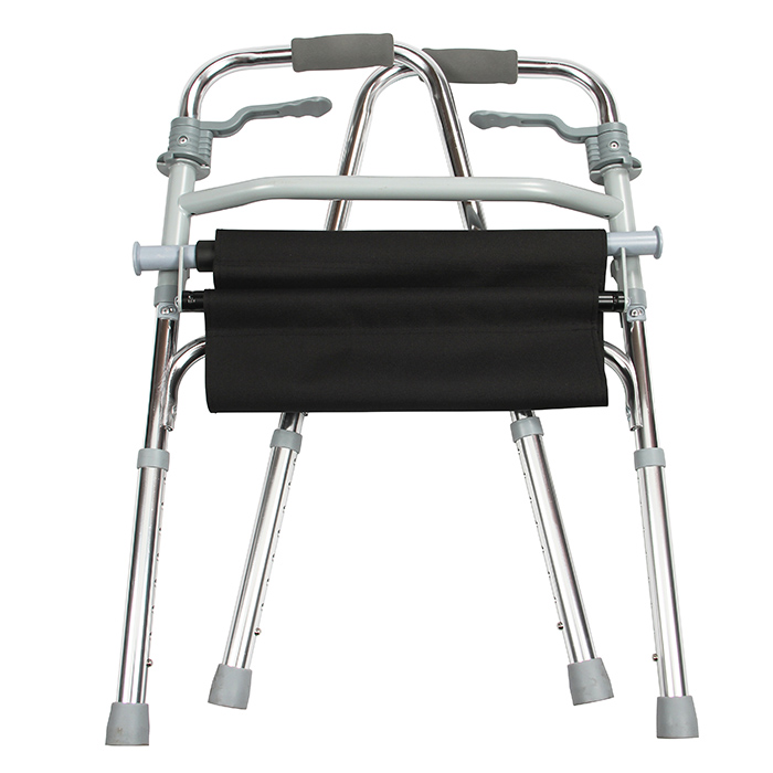 Aluminum Folding Walker with Seat Walking Frame for Elderly