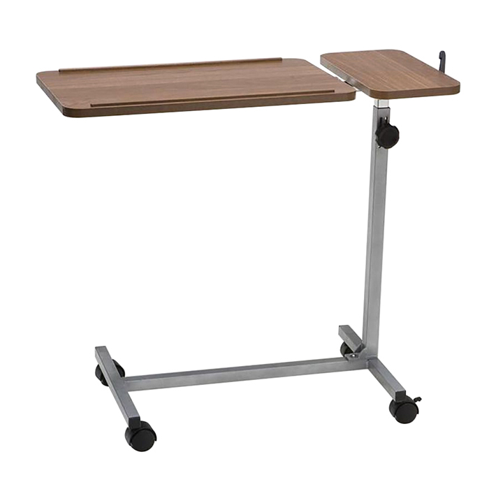 Adjustable Height Tilt Overbed Table Medical Overbed Rotating Table with Castors