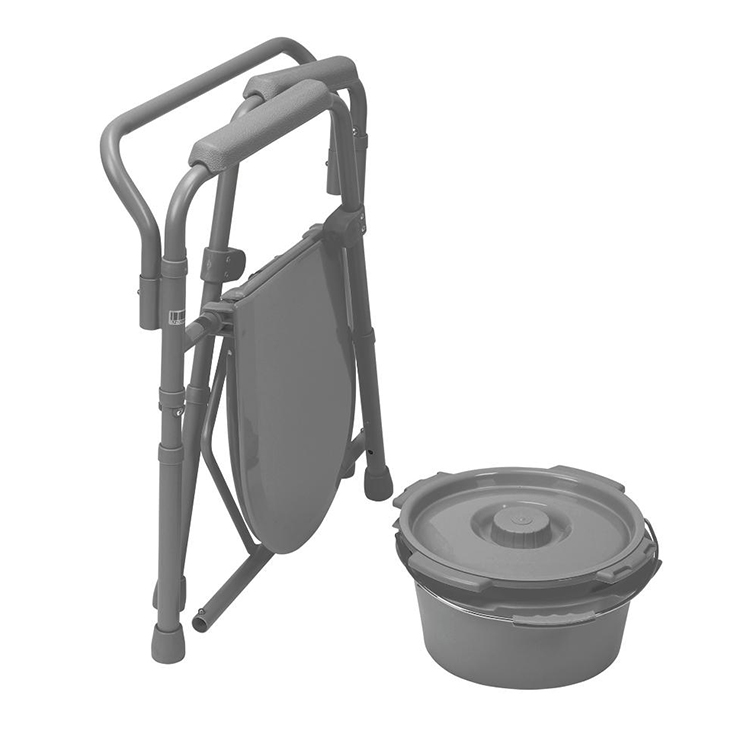 Medical Steel 3 in 1 Bedside Commode Toilet Seat Chair with Paper Holder