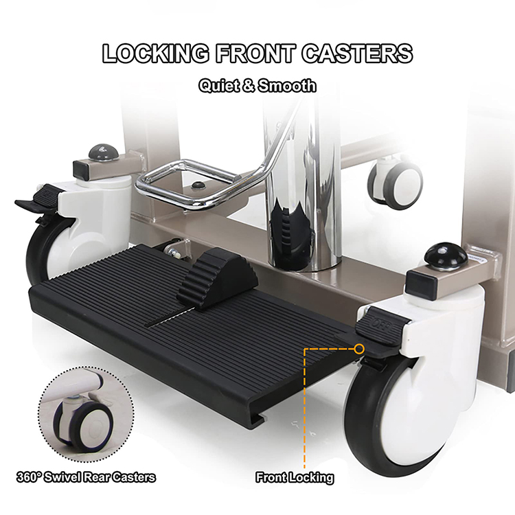 Hydraulic Patient Lifting Transfer Chair with Toilet Adjustable Seat Shower Chair