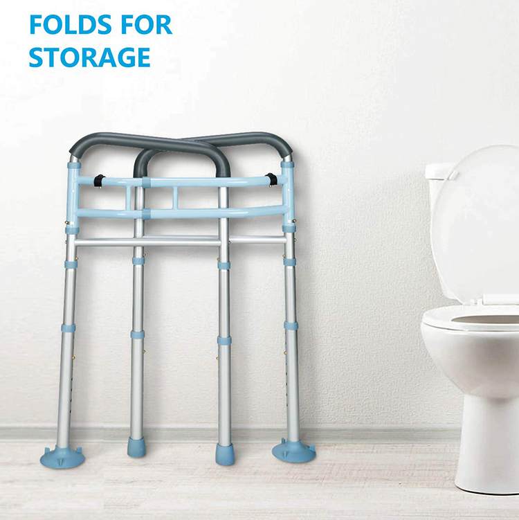 Adjustable Bathroom Safety Frame Rails Handicap Toilet Handrails_Toilet