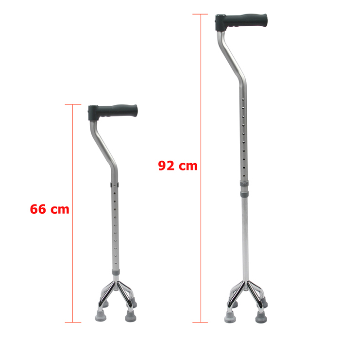 Adjustable Canes Aluminum Walking Sticks With Quad Base