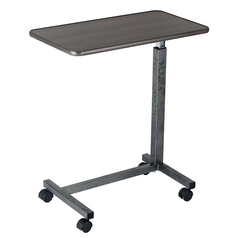 Medical Adjustable Overbed Table Hospital Bedside Over Bed Table with Wheels