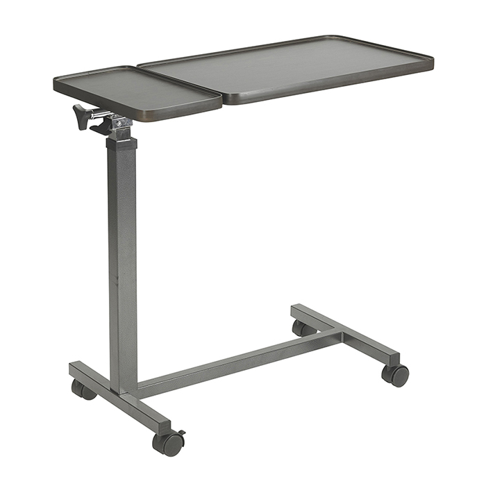 Height Adjustable Hospital Multi-Purpose Tilt-top Split Overbed Table