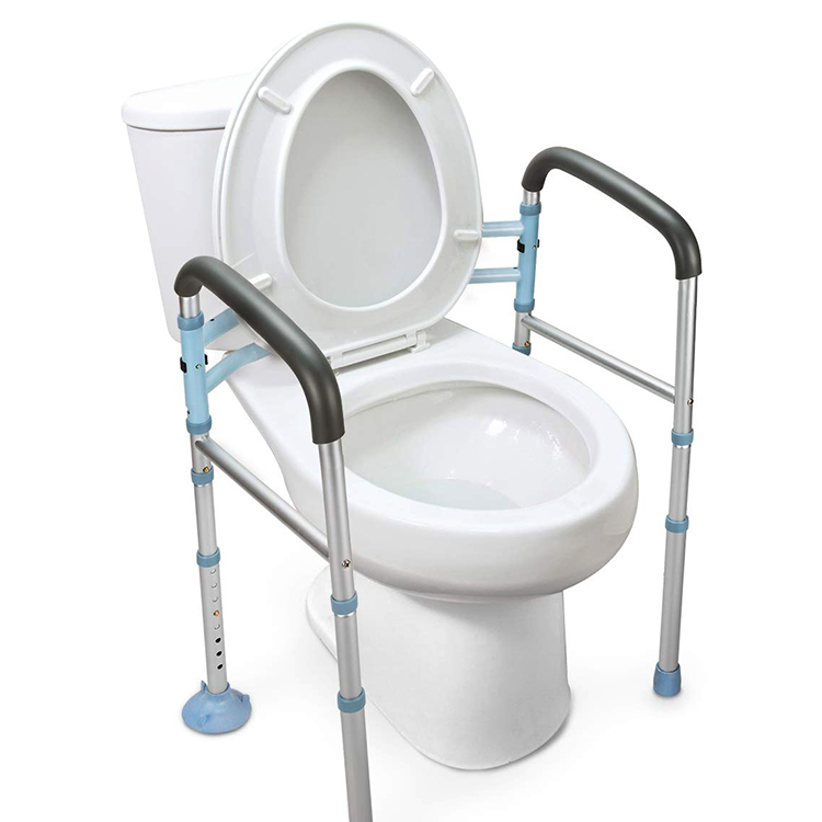Adjustable Bathroom Safety Frame Rails Handicap Toilet Handrails