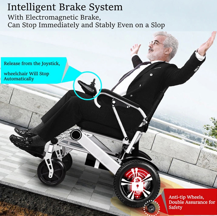 Ultra Lightweight Folding Electric Wheelchair, Lithium Battery 500W Brushless Motor