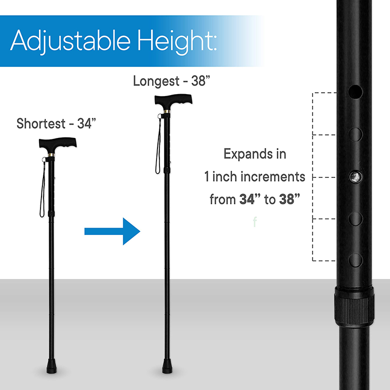 Lightweight Folding Walking Stick Travel Adjustable Canes