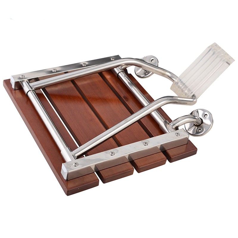 Wooden Wall Mounted Shower Bench Folding Bath Seat