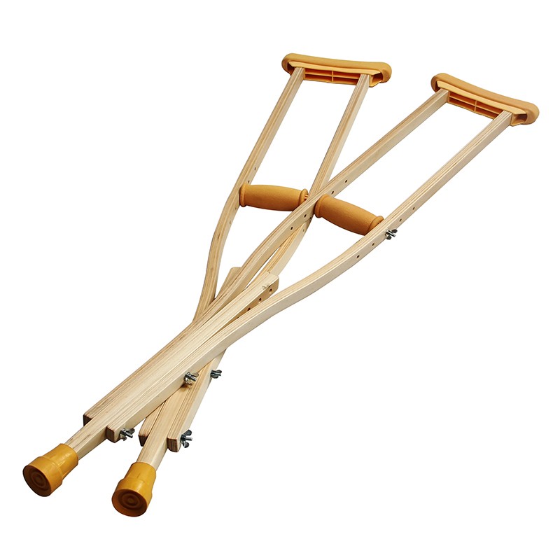 Wooden Crutches Adjustable Underarm Crutches for Disabled