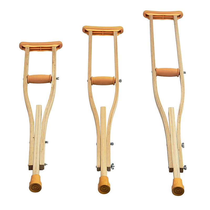 Wooden Crutches Adjustable Underarm Crutches for Disabled