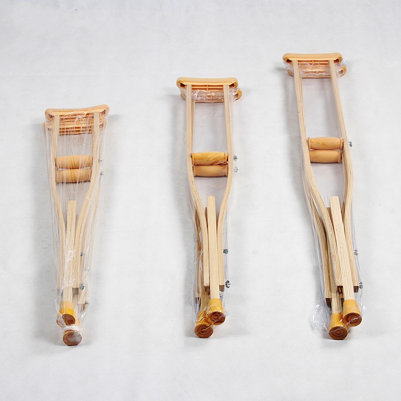 Wooden Crutches Adjustable Underarm Crutches for Disabled