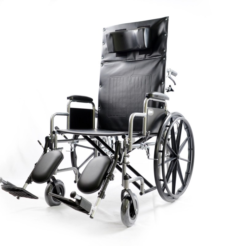 Standard Reclining High Back Wheelchair With Elevating Leg Rest